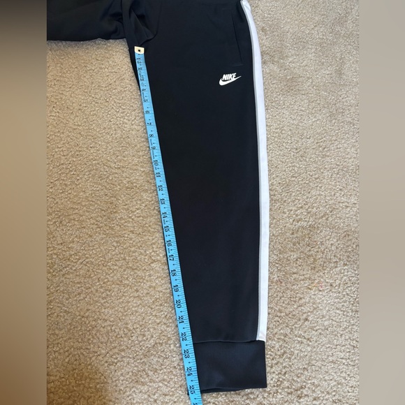 Nike Kids Black Joggers with White Side Panels - Size Large - Picture 3 of 6